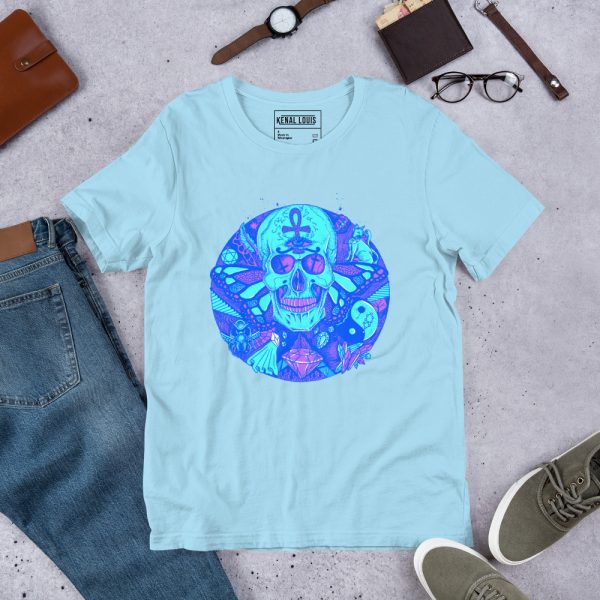 Blue Skull Shirt “Circle of Humanity” Skull T-shirt - Image 3