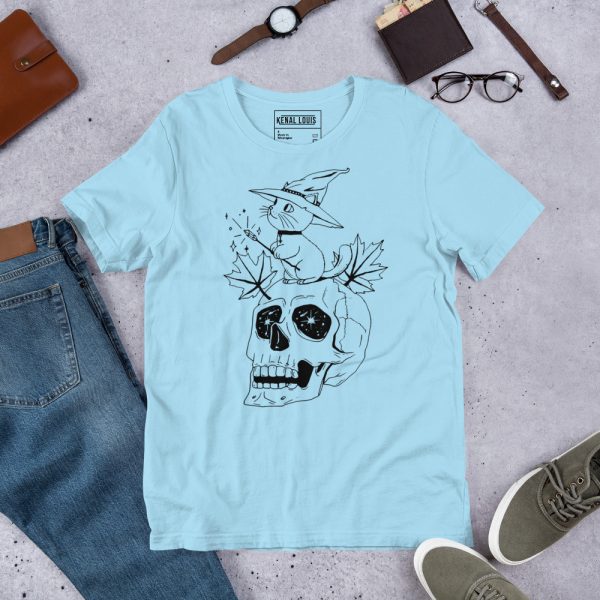 Skull Shirt "Magical Cat and Skull" Skull T-shirt - Image 2