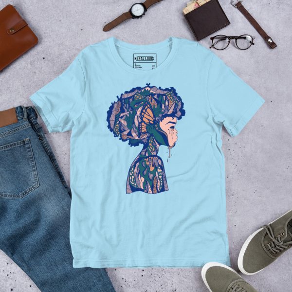 Pink Afrocentric Fashion Tees "Beautiful Mind" Afrocentric Art - Image 4