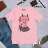 Mauve Rose Cat Shirt “Wicked Cat on a Heart” Cat T-Shirt Design - Image 4