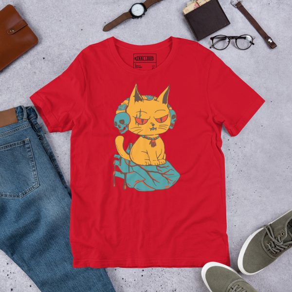Cafe Cat Shirt “Wicked Cat on a Heart” Cat T-Shirt Design - Image 4