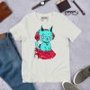 Turquoise Red Cat Shirt “Wicked Cat on a Heart” Cat T-Shirt Design - Image 4