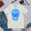 Blue Skull Shirt Day of the Dead Skull T-shirt - Image 4