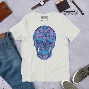 Mountain Blue Skull Shirt Day of the Dead Skull T-shirt
