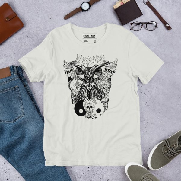 Skull Shirt "Wise Owl and Ageless Skull" Skull T-shirt