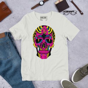 CMYK Pink Skull Shirt “Time Skull” | Creative Skull T-shirt