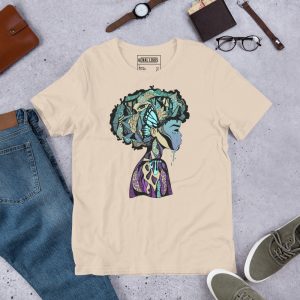 Purple Afrocentric Fashion Tees "Beautiful Mind" Afrocentric Art