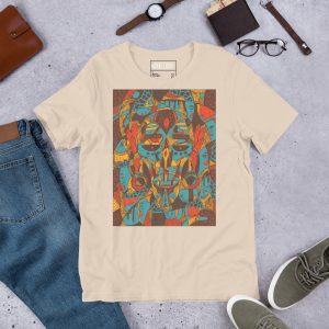 Cafe Afrocentric Fashion T-shirt – African Mask Art Atok