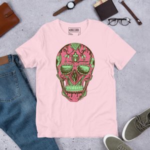 Pink and Green Skull Shirt Day of the Dead Skull T-shirt