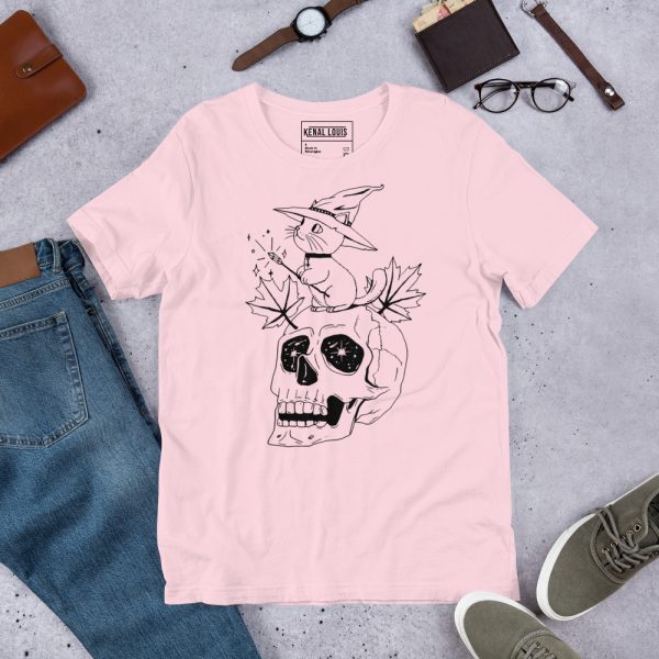 Skull Shirt "Magical Cat and Skull" Skull T-shirt - Image 4