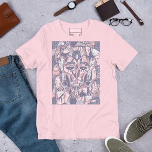Rose Pink Afrocentric Fashion T-shirt – African Mask Art Atok