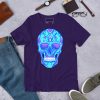 Blue Skull Shirt Day of the Dead Skull T-shirt - Image 2