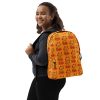 Wicked Orange Cat on a Heart Backpack | Orange Cat School Backpacks - Image 2
