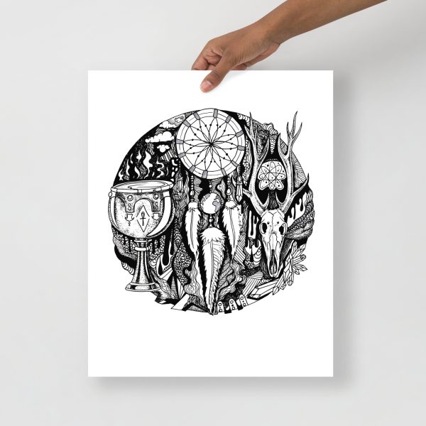 Dreamcatcher Artwork "Dreamcatcher in The Desert" Ink Drawing