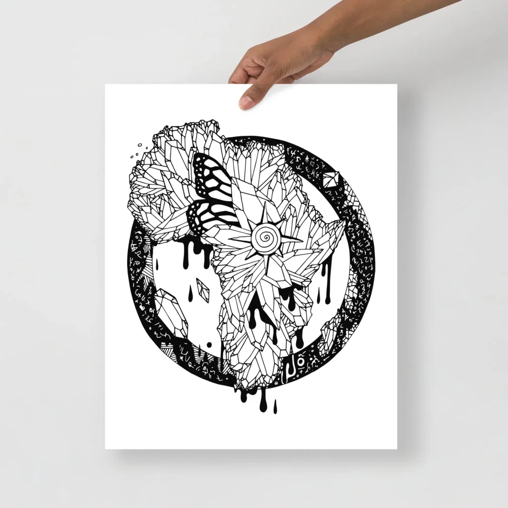 Africa Map Art Print - Crystal Minimalist Wall Art