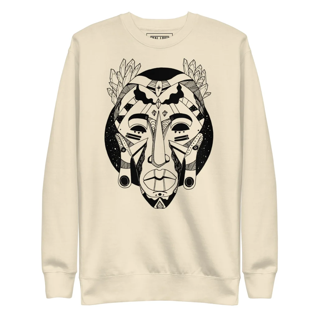 African Mask Art Sweatshirt - Afrocentric Streetwear