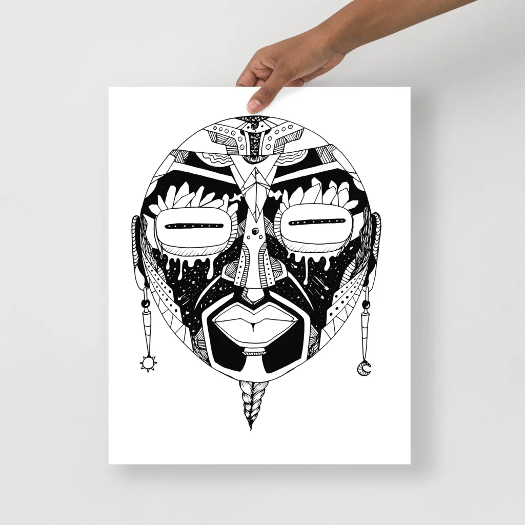 African Mask Art Print No. 2 - Tribal Wall Art