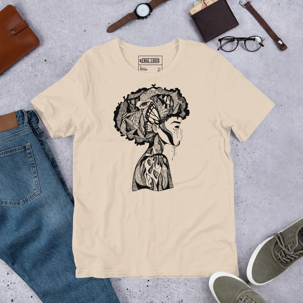 Afrocentric T-Shirt - Beautiful Mind Afro Cotton Tee