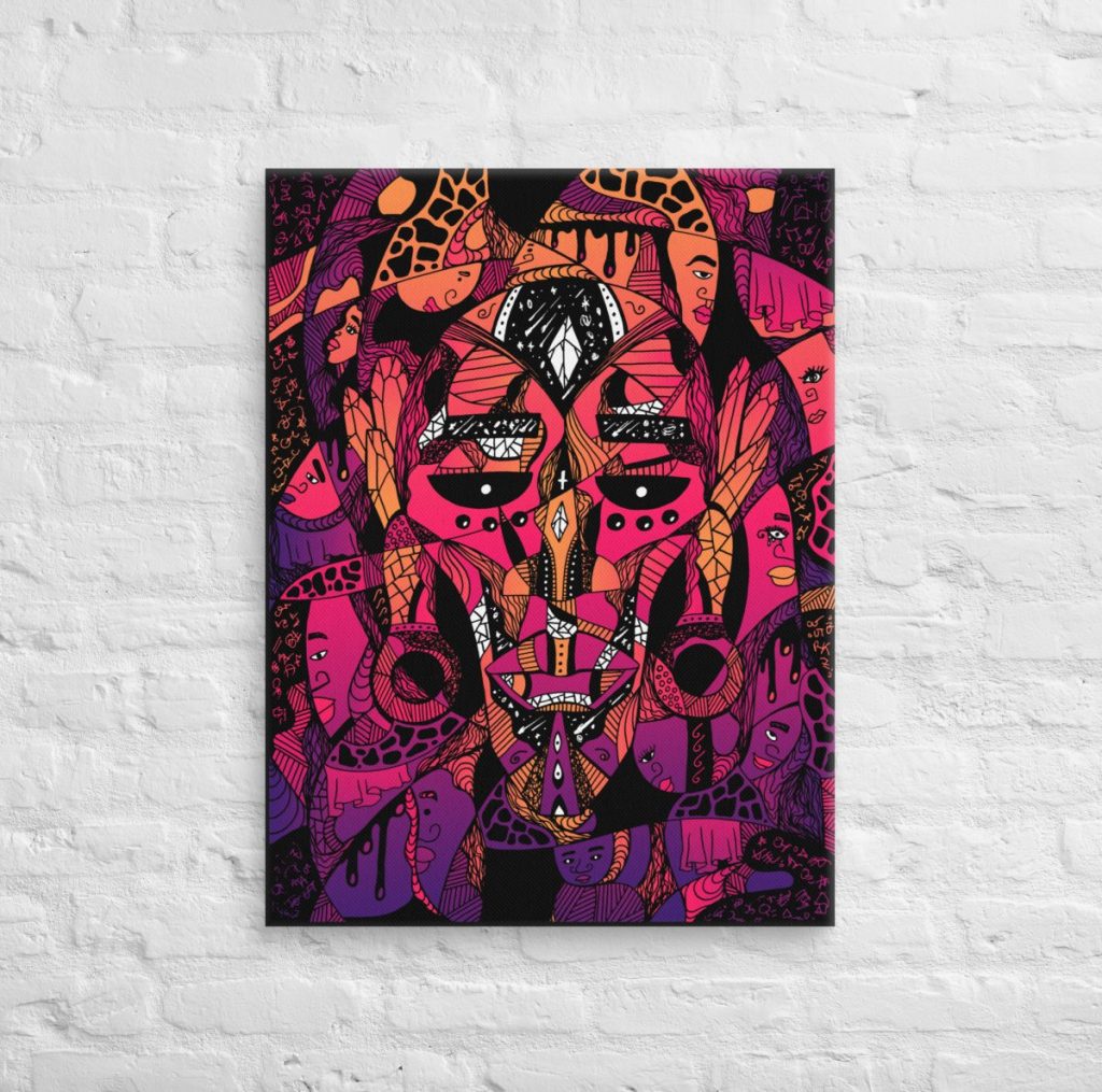 Striking afrocentric wall art collection showcasing Atok surrounded by twelve powerful tribe chiefs