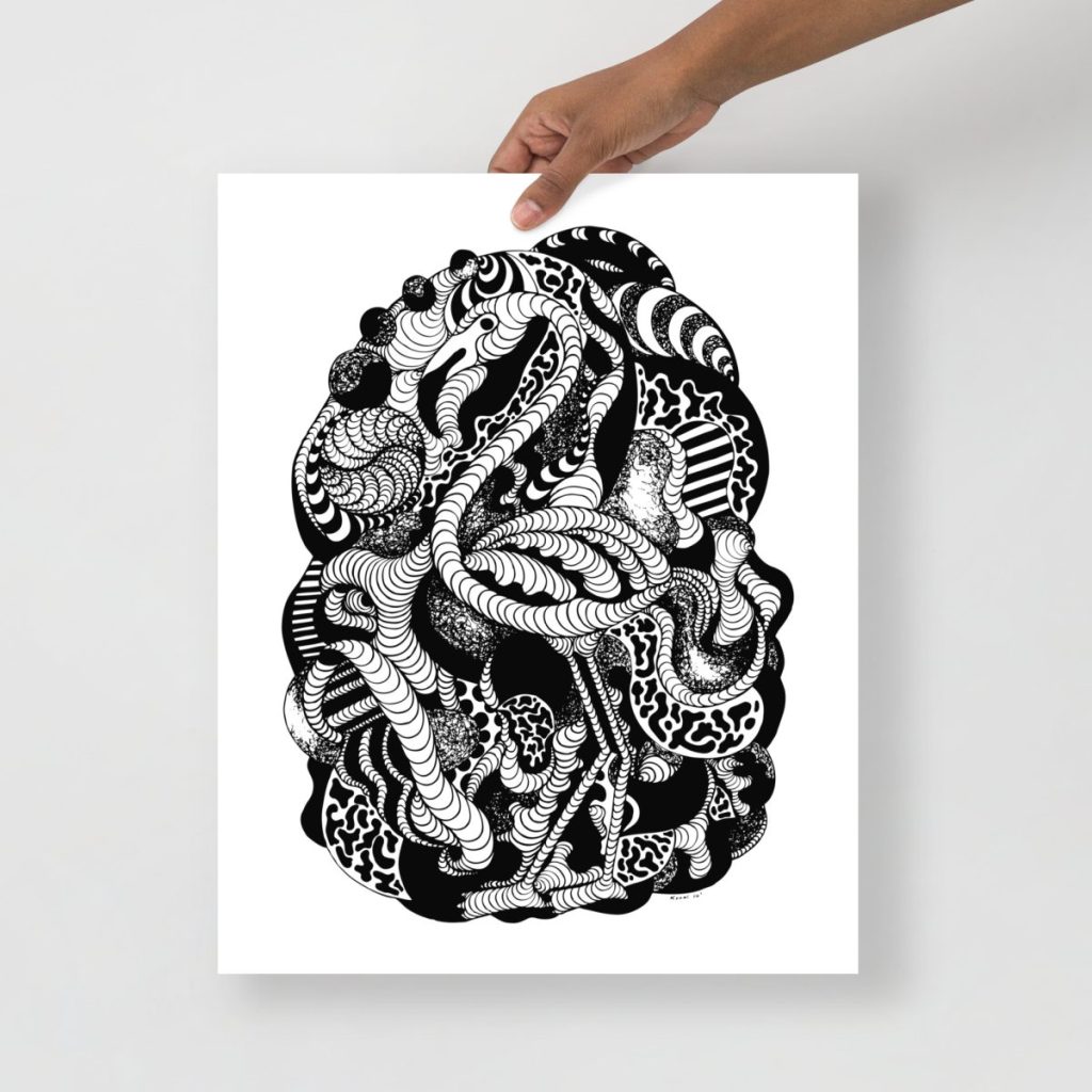 Graceful flamingo depicted in expressive monochrome line art for modern walls