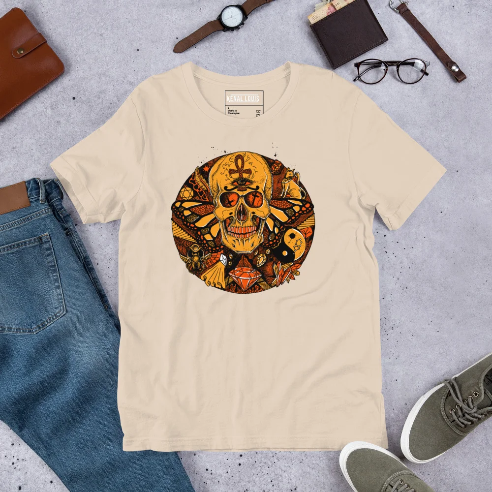 Circle of Humanity Art T-Shirt in Black and Orange