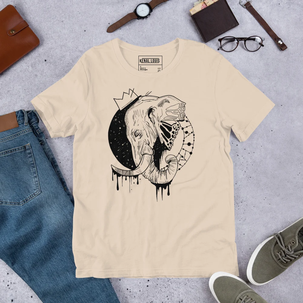 Royal Elephant T-Shirt - Cotton Animal Art Tee