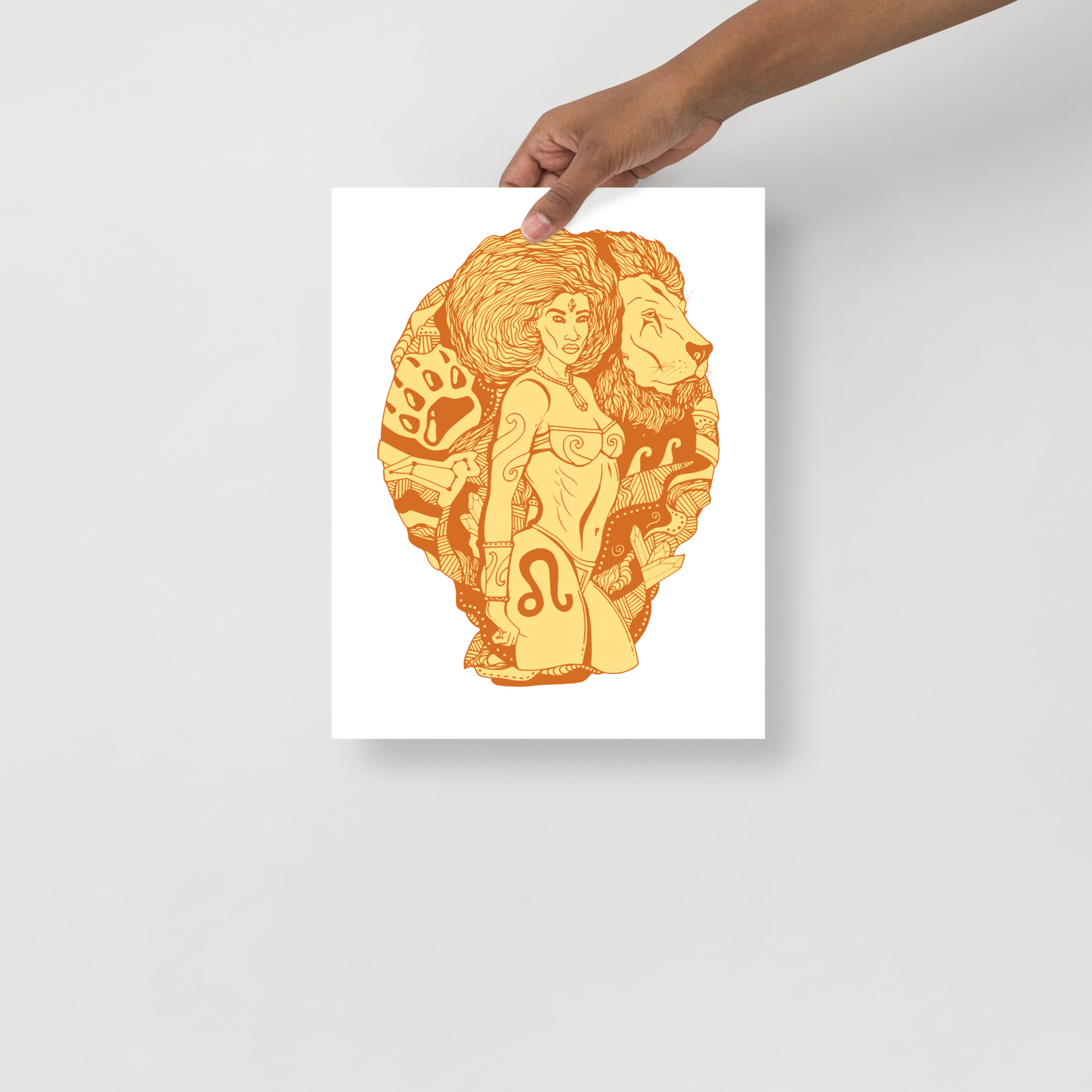 Leo Art Print - Terracotta Minimalist Line Wall Decor - Image 2