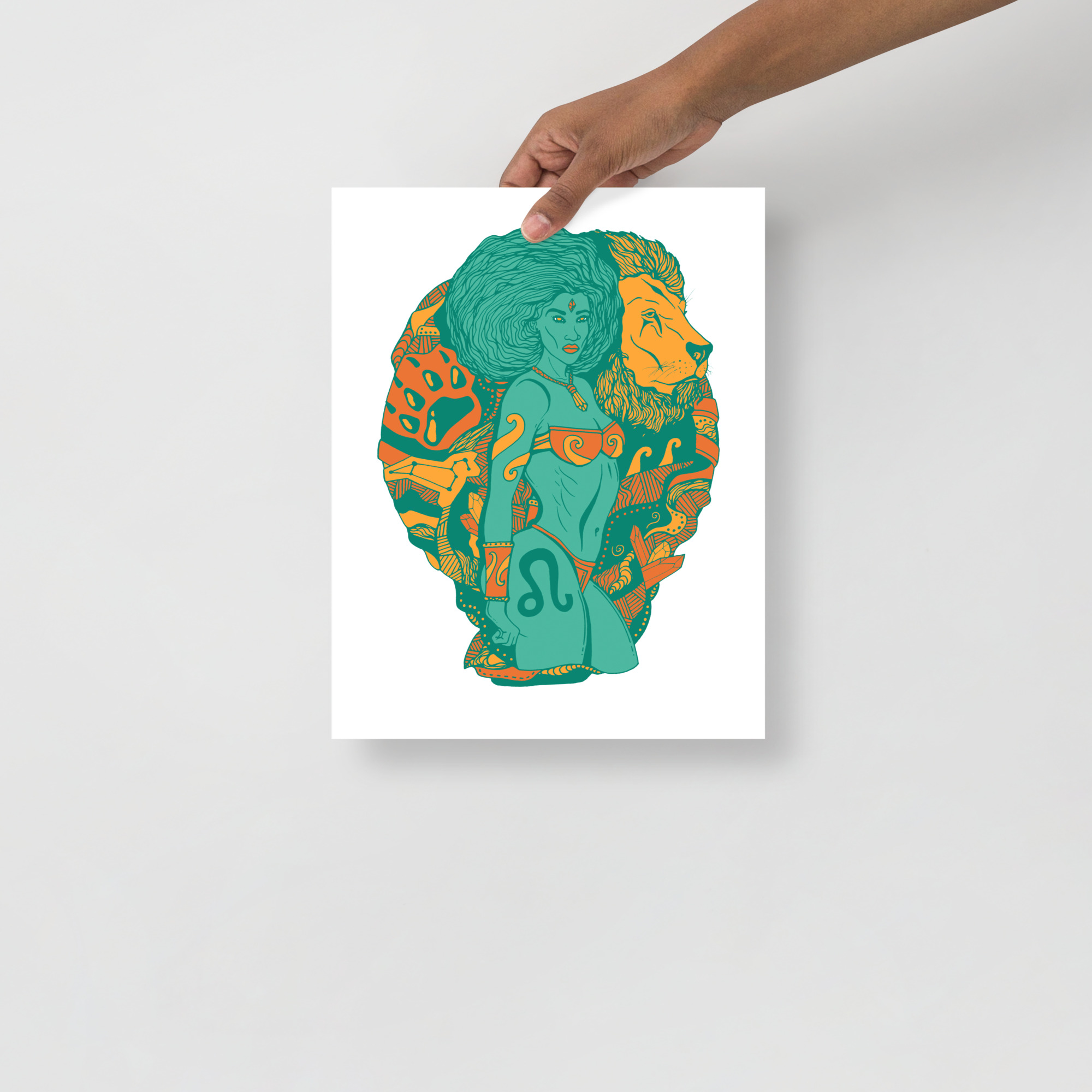 Mountain Green Leo Artwork - Leo Wall Art Print - Image 2