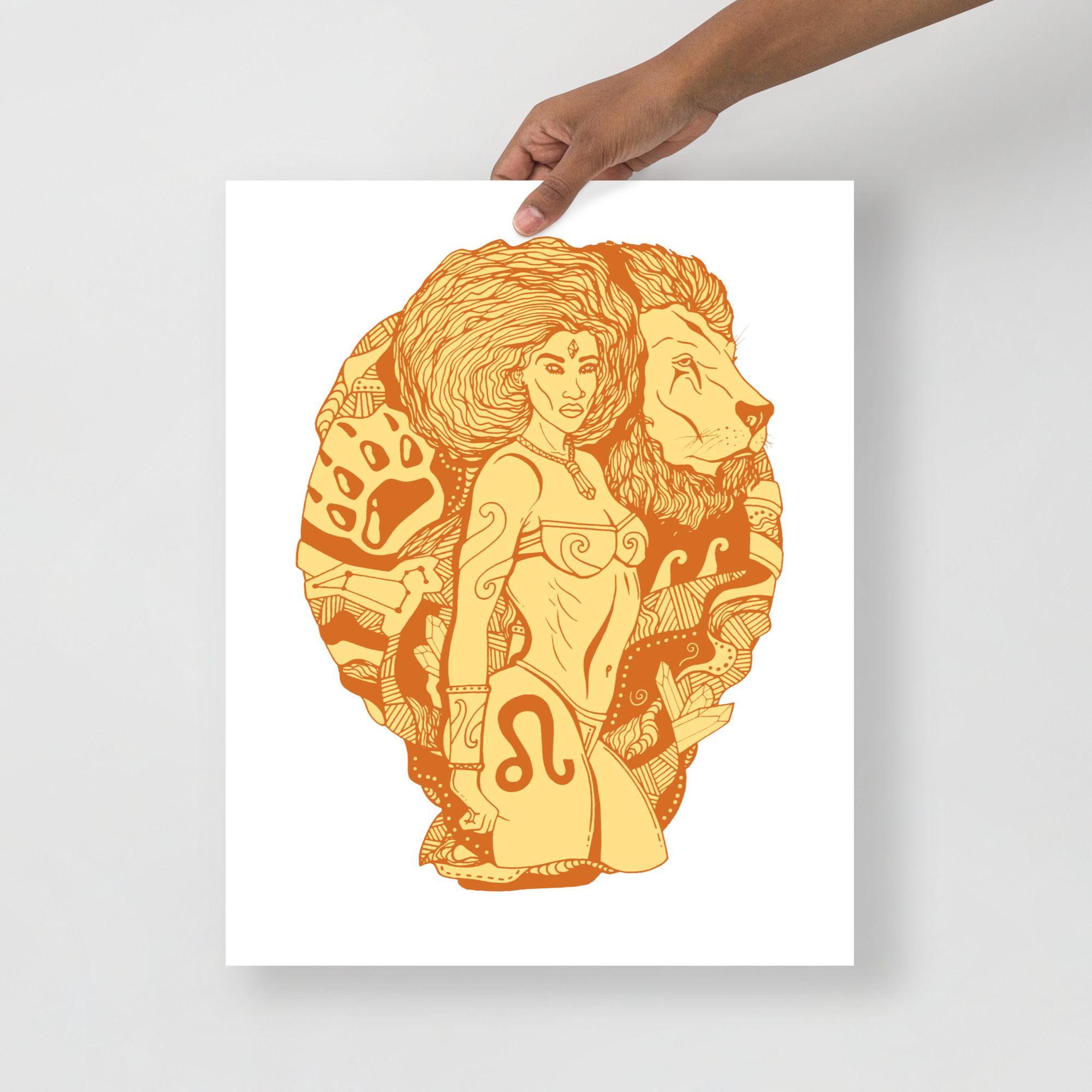 Leo Art Print - Terracotta Minimalist Line Wall Decor