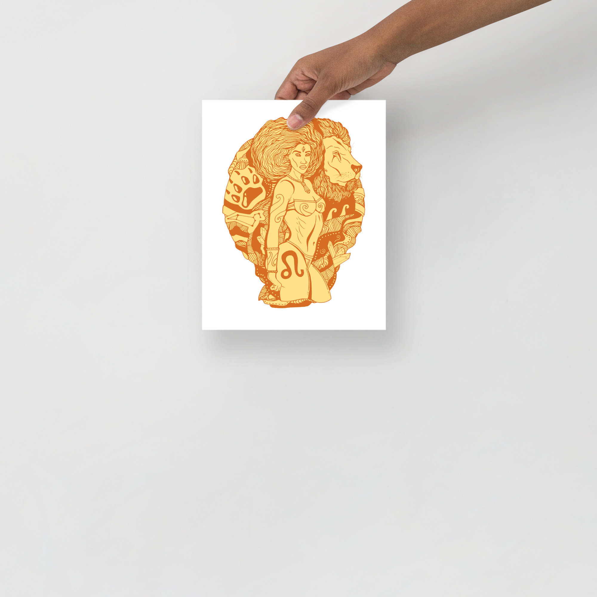 Leo Art Print - Terracotta Minimalist Line Wall Decor - Image 3