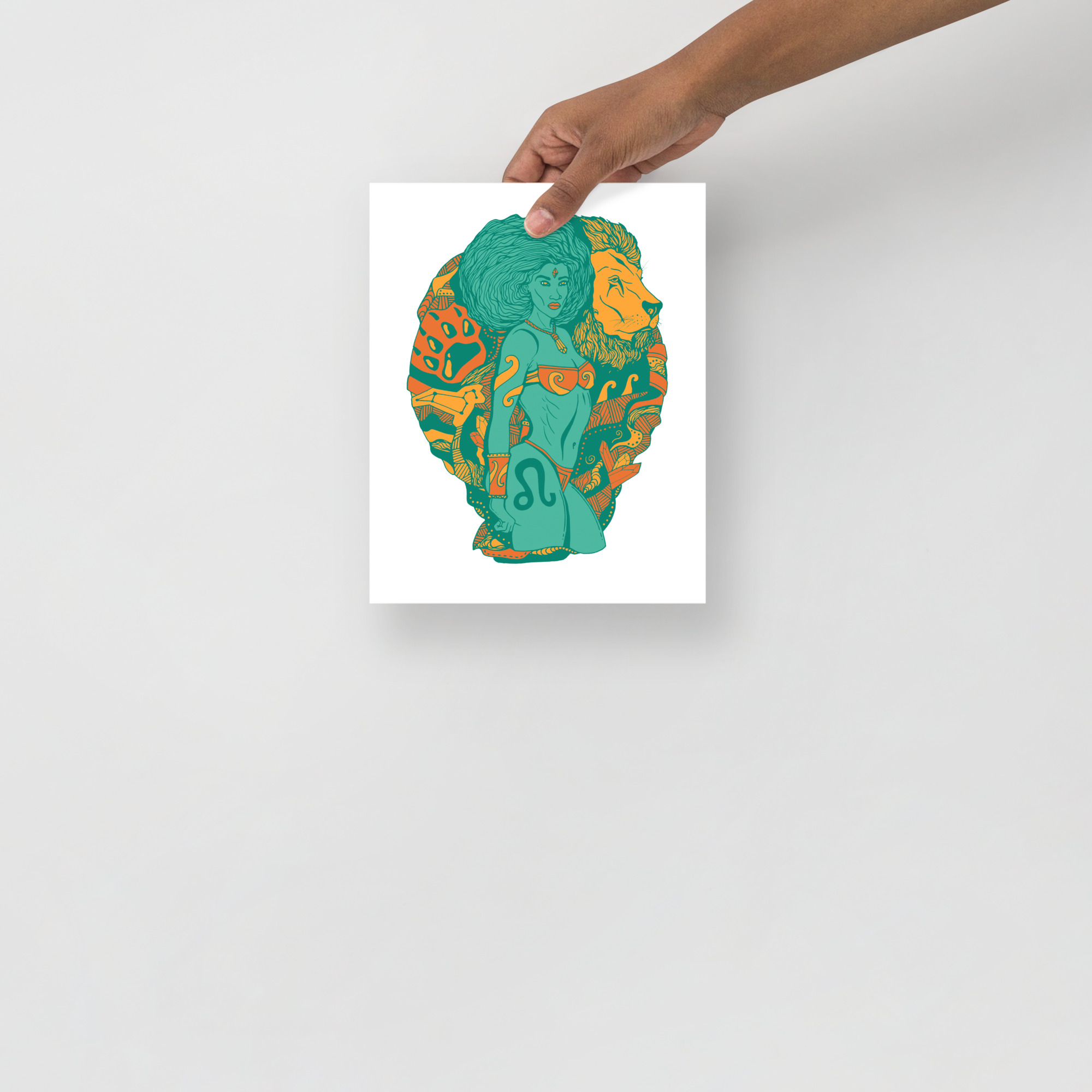 Mountain Green Leo Artwork - Leo Wall Art Print - Image 3