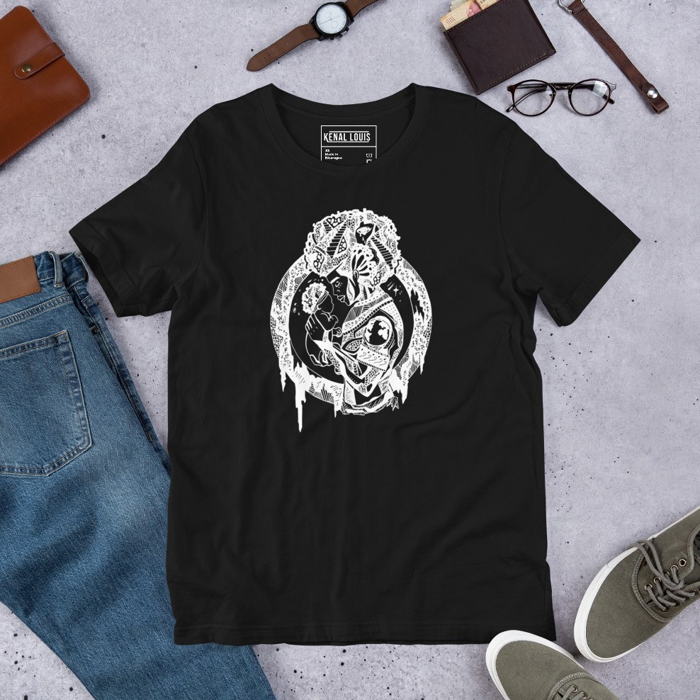 Apollo inspired line art fatherhood tee celebrating new dads with elegant minimal design