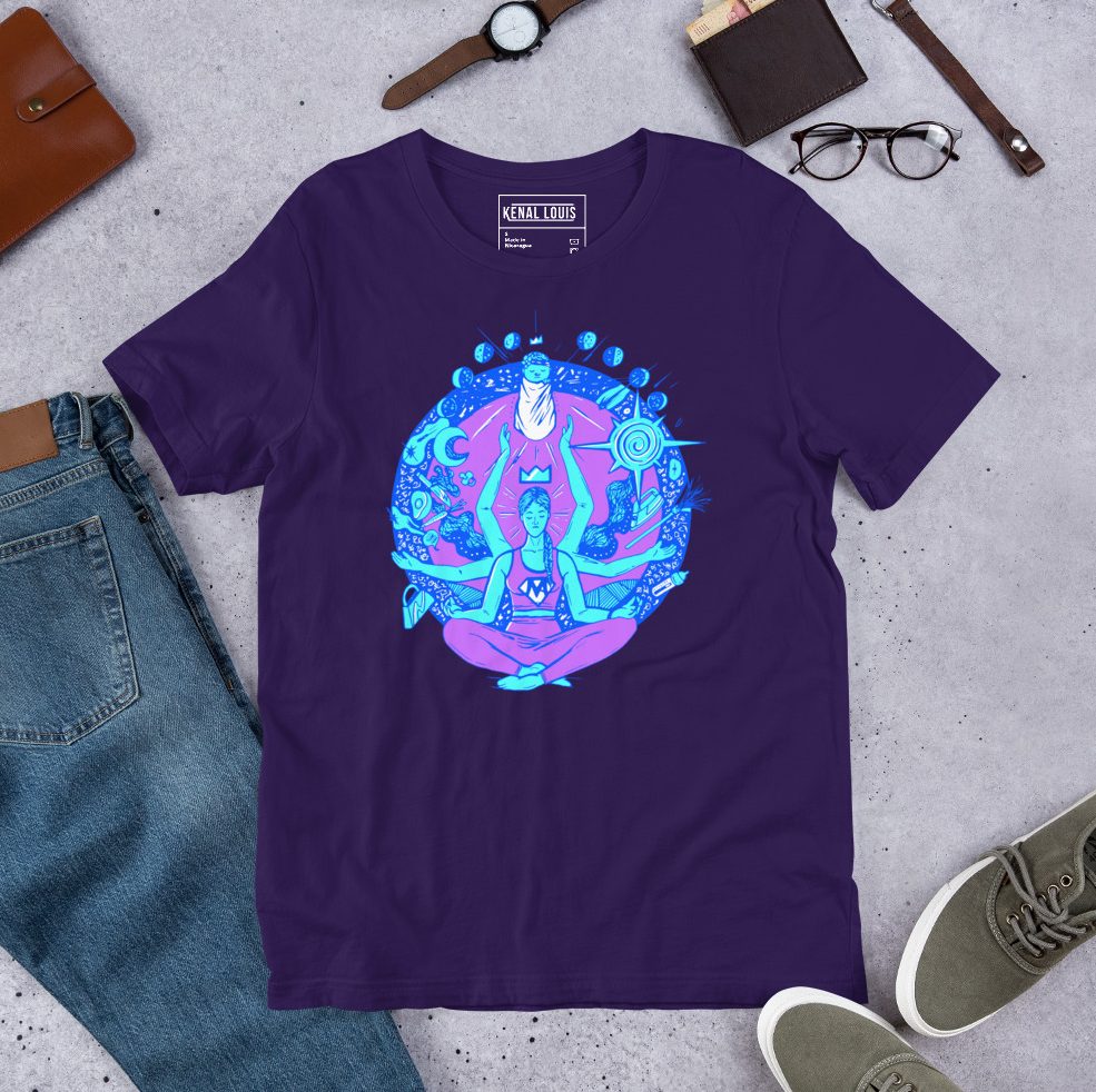Blue Super Mom cotton graphic tee with vibrant empowering motherhood statement design