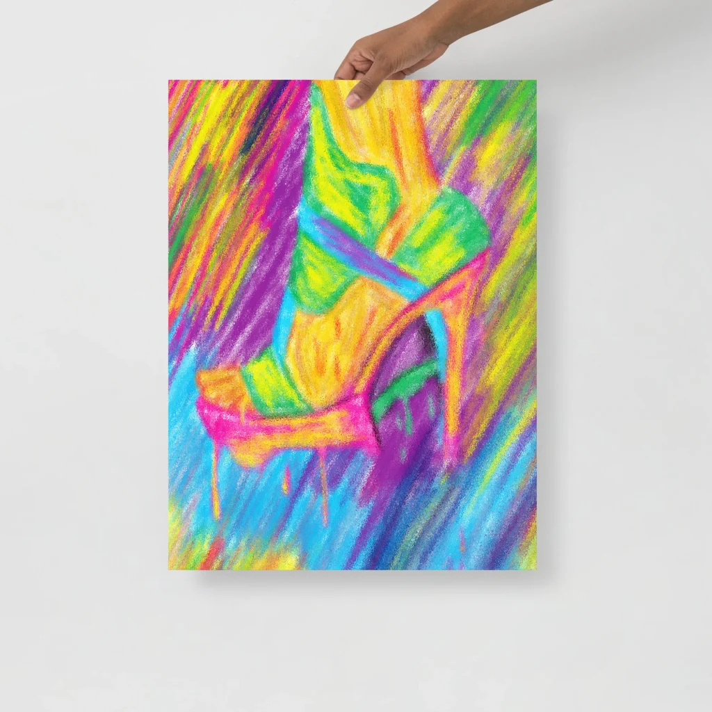 High Heel Art Print - Dripping Stiletto Fashion Wall Decor