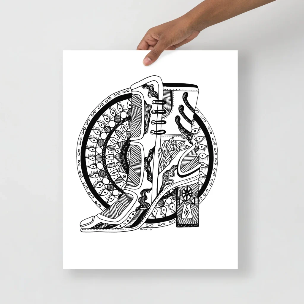 Heels and Mandala Art Print - High Heel Wall Art