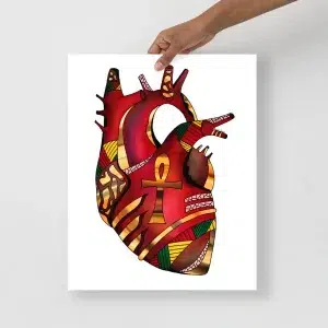 Heart Drawing “Melanin Heart” Anatomical Heart Art Print