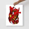 Heart Drawing “Red Light Heart” Anatomical Heart Art Print