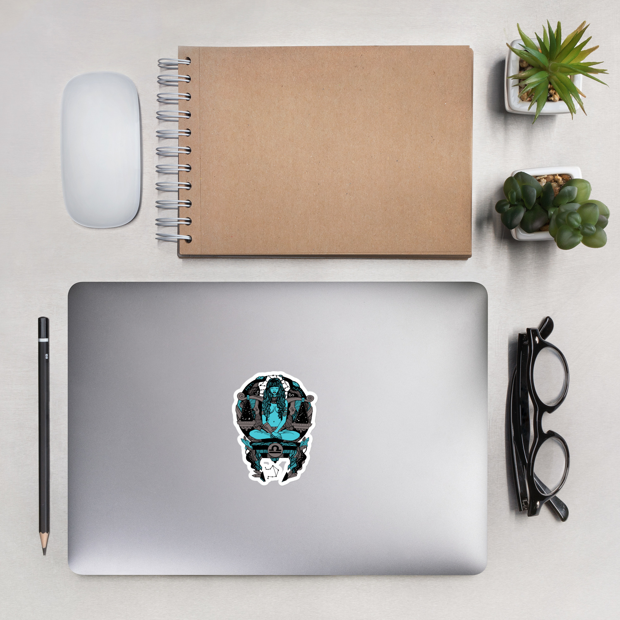 Blue and Grey Libra Beauty - Libra Stickers - Image 4