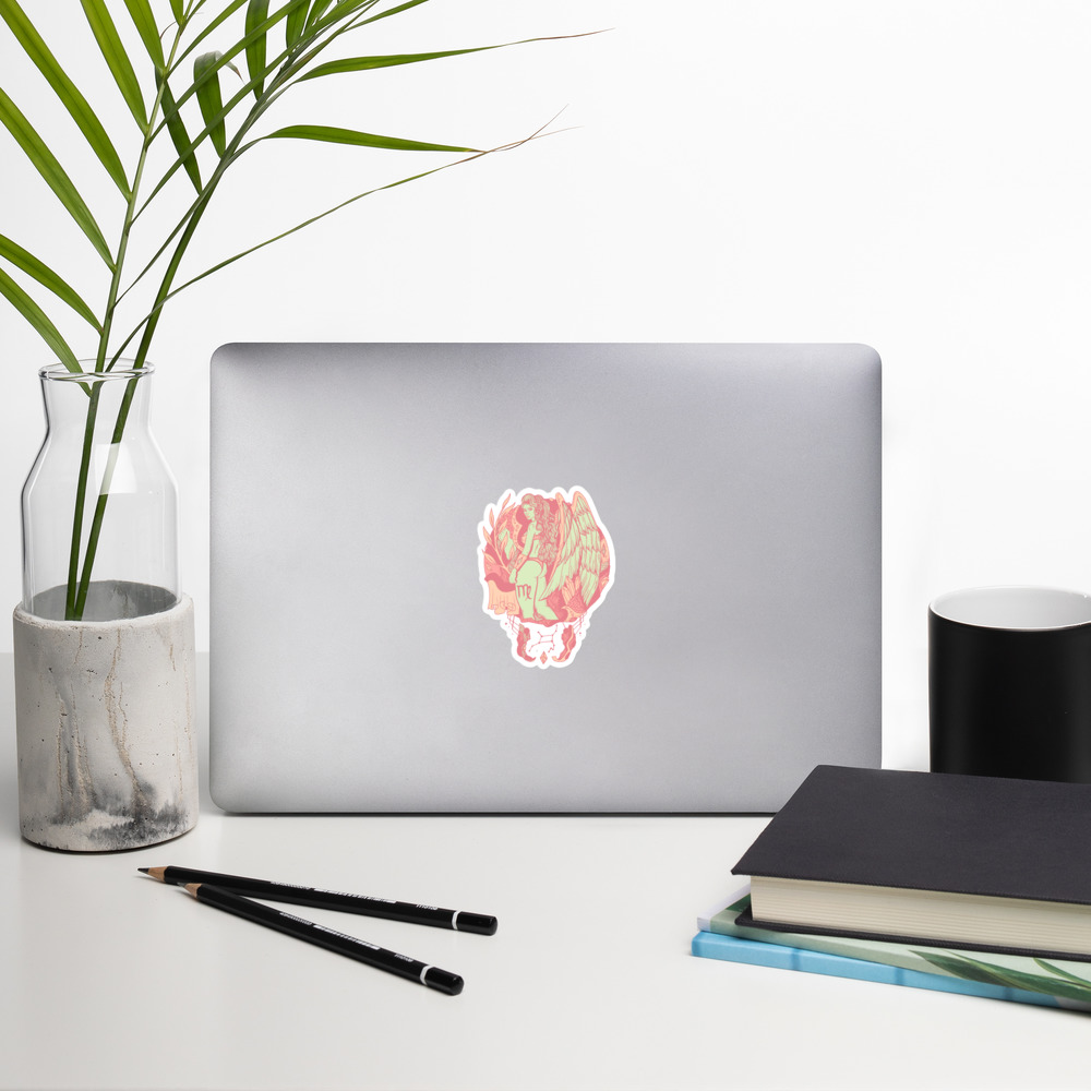 Retro Pink Virgo Beauty - Virgo Stickers - Image 5