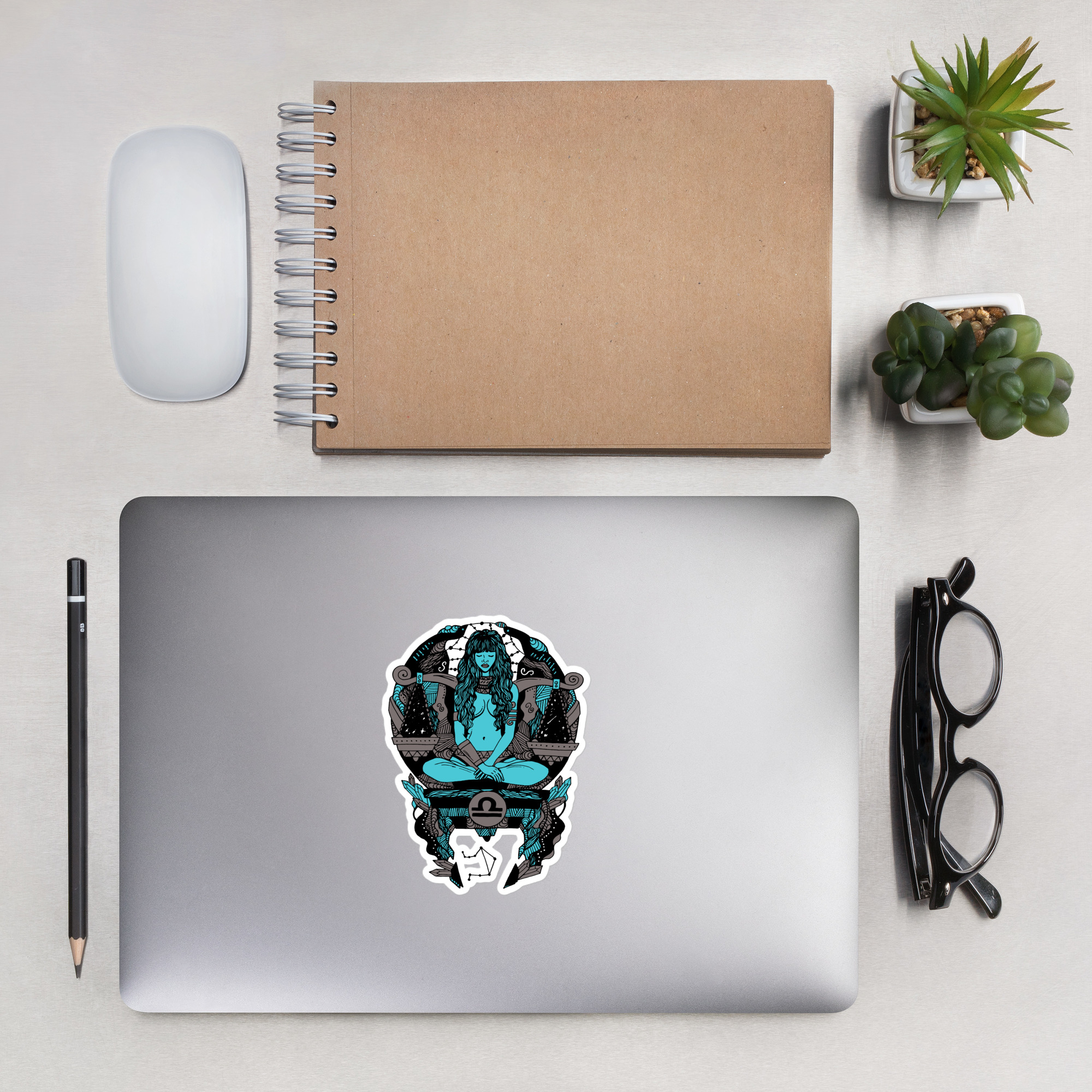 Blue and Grey Libra Beauty - Libra Stickers - Image 7