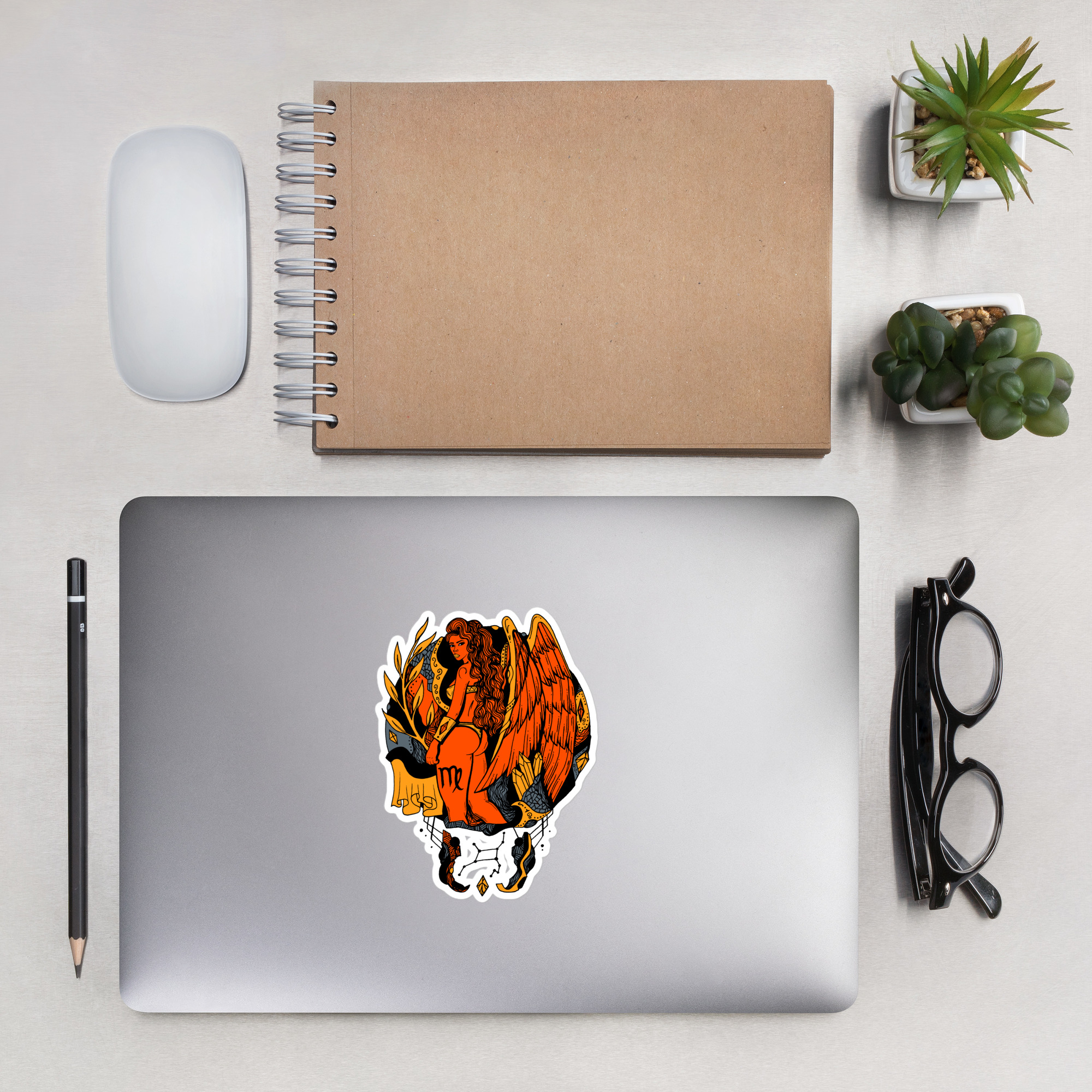 Orange and Grey Virgo Beauty - Virgo Stickers - Image 7