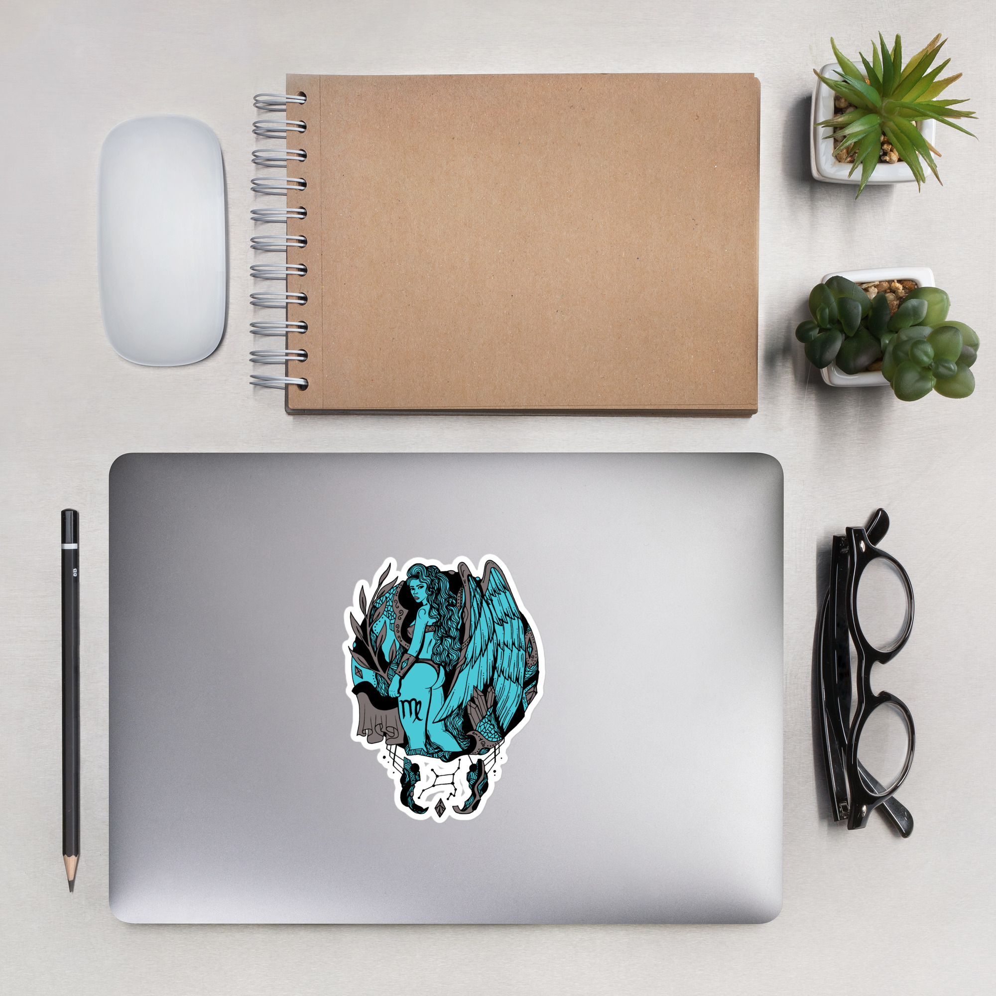 Blue and Grey Virgo Beauty - Virgo Stickers - Image 7