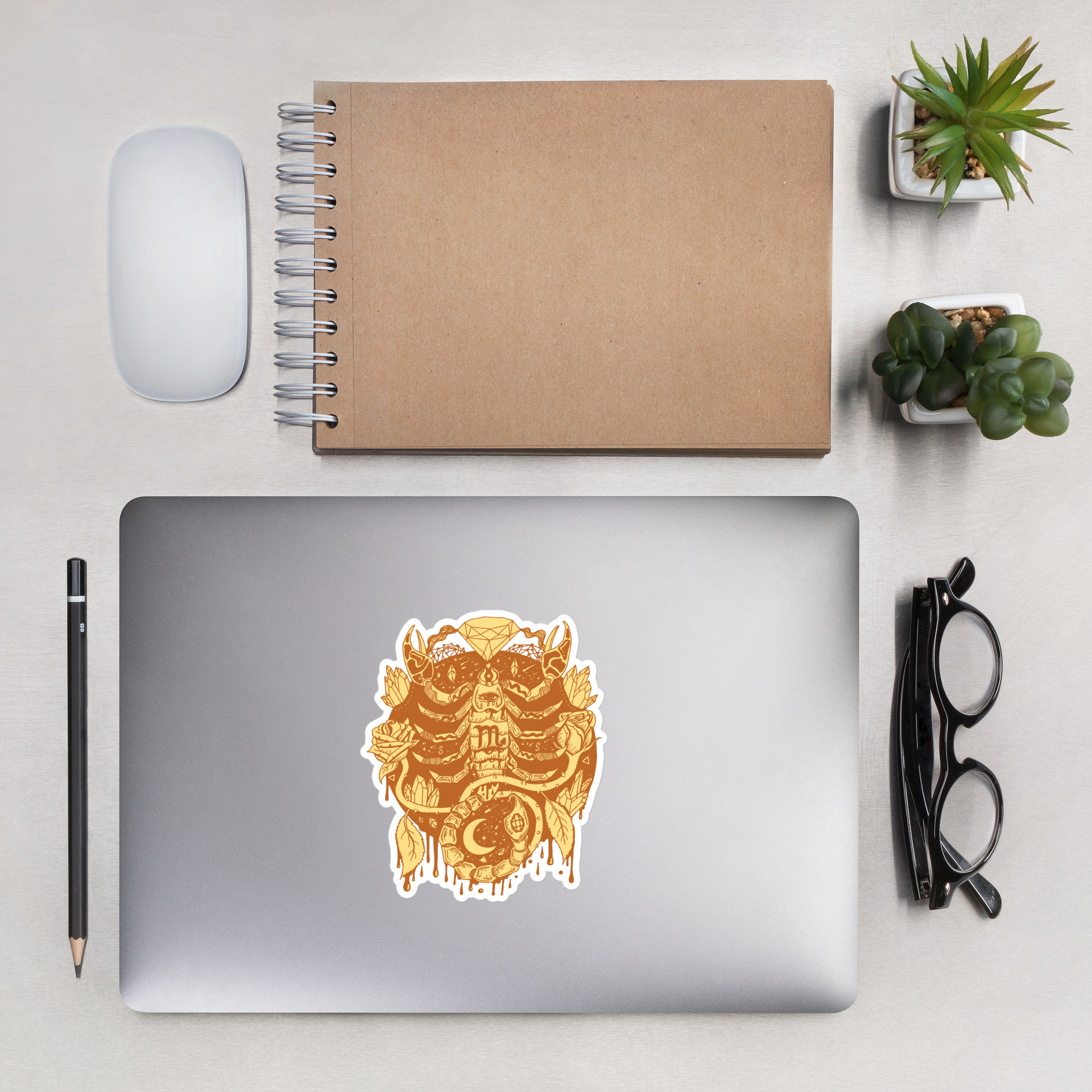 Terracotta Mystic Scorpio Zodiac - Scorpio Stickers - Image 7