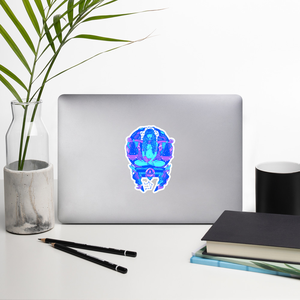 Blue Libra Beauty Libra Sticker – Zodiac Vinyl Decal Art - Image 8