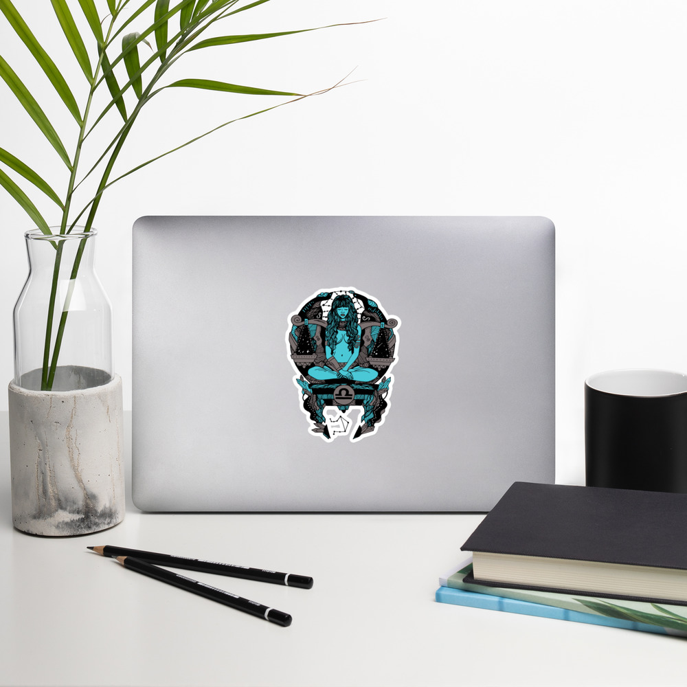 Blue and Grey Libra Beauty - Libra Stickers - Image 8
