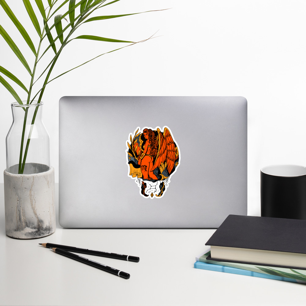 Orange and Grey Virgo Beauty - Virgo Stickers - Image 8