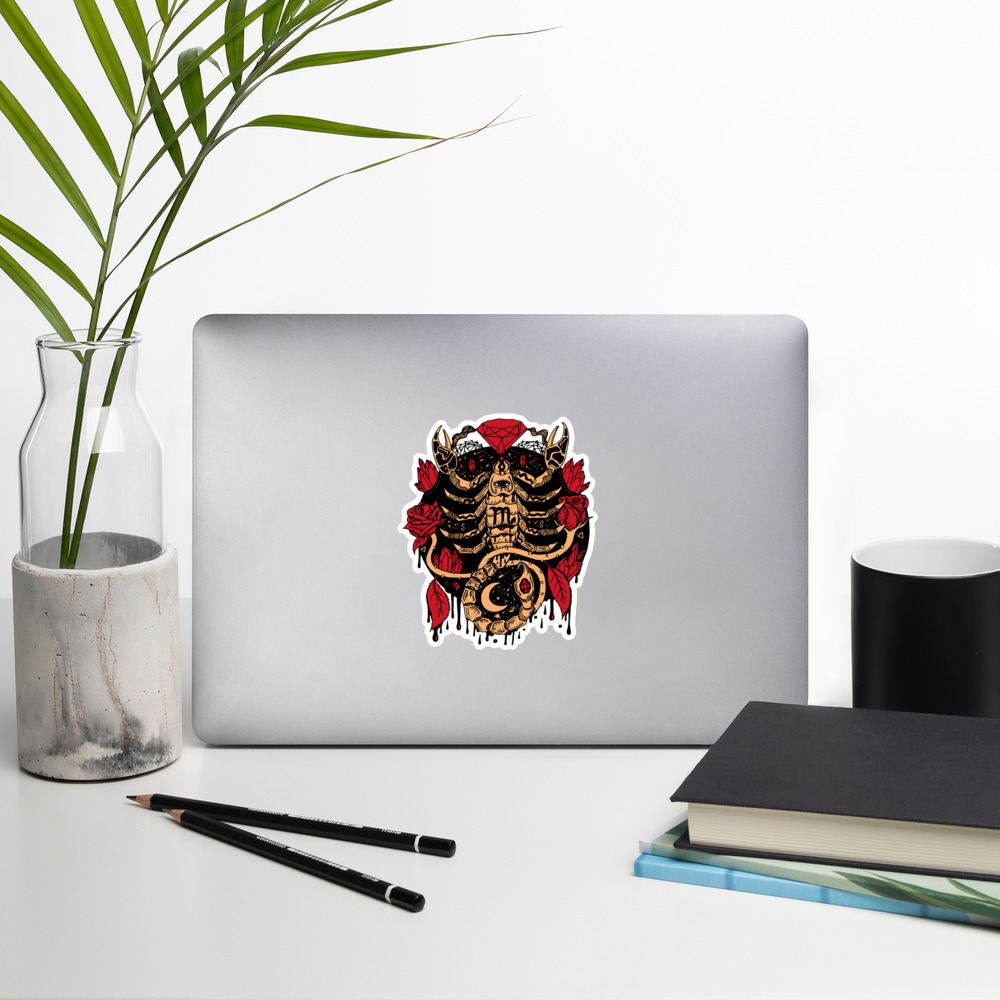 Cream and Red Mystic Scorpio Zodiac - Scorpio Stickers - Image 8