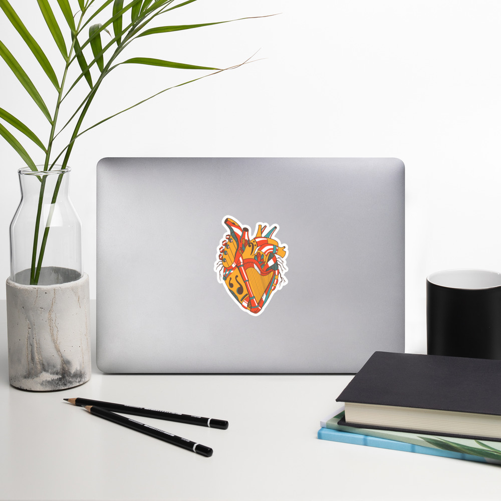 Cafe Musical Heart No. 2 - Human Heart Stickers - Image 8