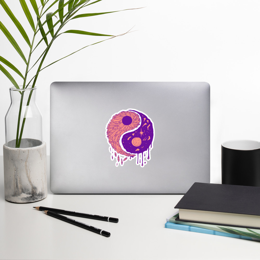 Violet Yin Yang Crystals and Night Sky - Yin Yang Stickers - Image 8