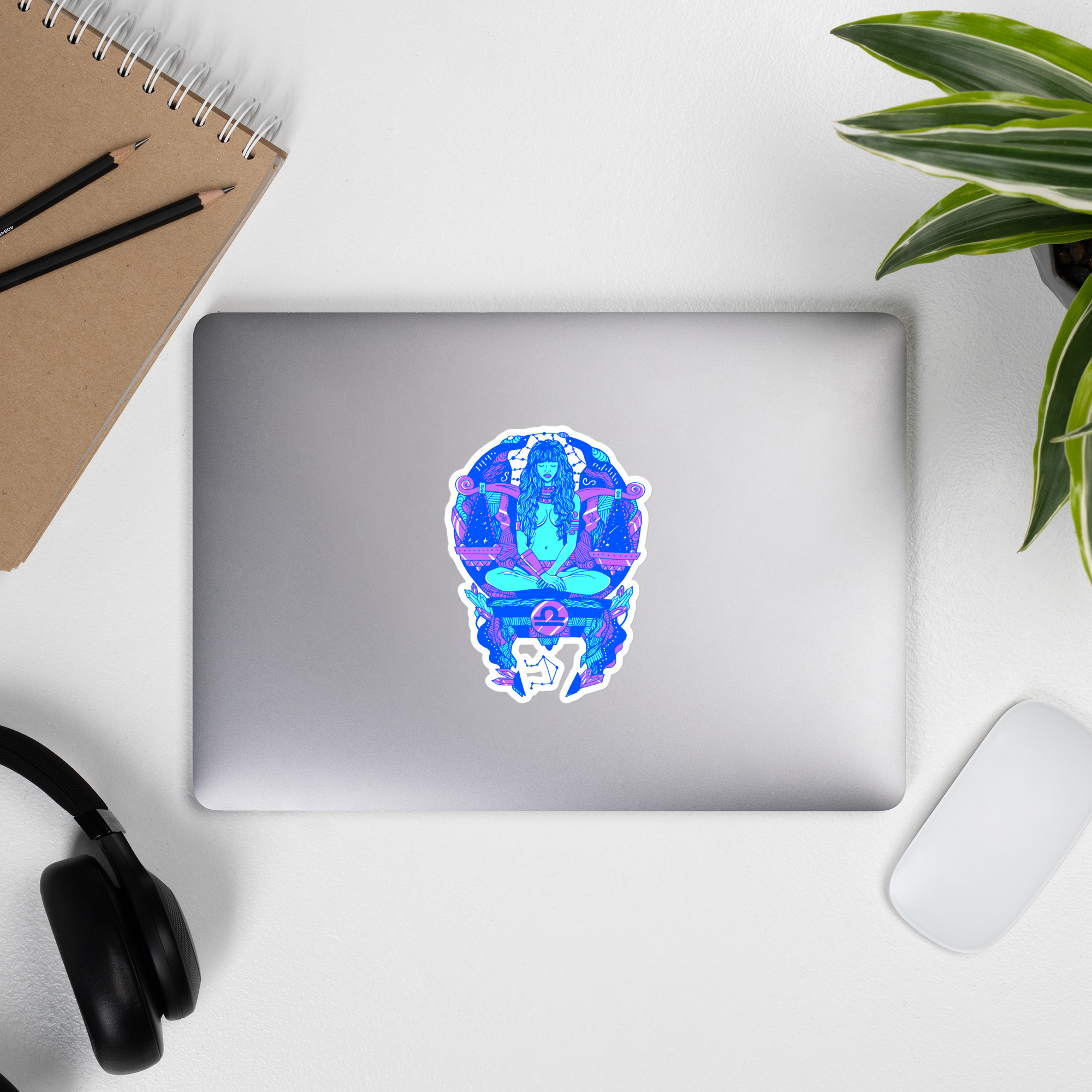 Blue Libra Beauty Libra Sticker – Zodiac Vinyl Decal Art - Image 9